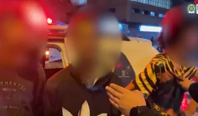 Los tres capturados en Medellín.