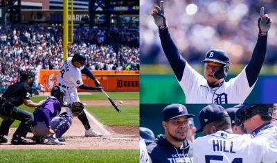 Momento del imparable 3.000 de Miguel Cabrera. 