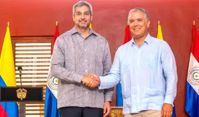 Los presidentes de Paraguay, Mario Abdo Benítez y de Colombia Iván Duque.