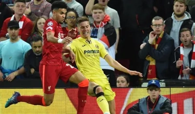Luis Díaz en acción del partido ante Villarreal. 