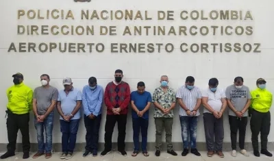 Los capturados en Barranquilla.