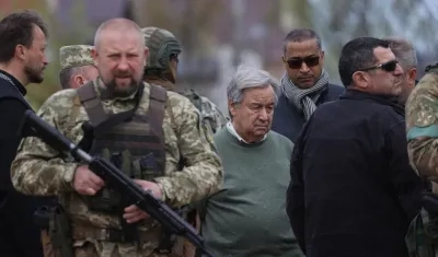 El secretario general de la ONU, António Guterres, en Ucrania.