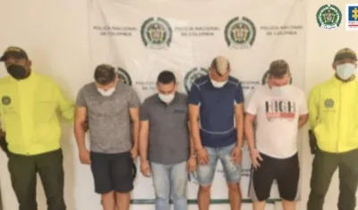 Cuatro presuntos integrantes de 'Los Rayas'.