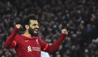 Mohamed Salah celebra un gol. 