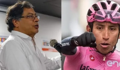 Gustavo Petro y Egan Bernal.