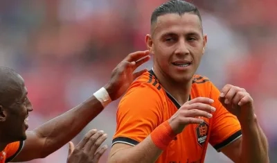 Sebastián Ferreira celebra tras su gol. 