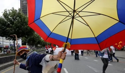 Marcha del Día del Trabajo en Bogotá.