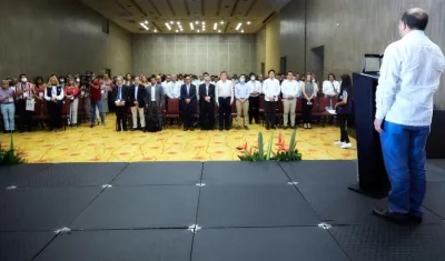 El Defensor Carlos Camargo al instalar el encuentro en Barranquilla.