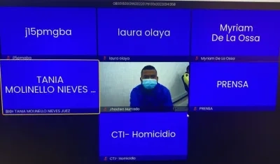 Jhosten Hurtado Mora durante la audiencia de este martes. 