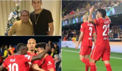 Luis Fernando al lado de su hijo Luis Díaz. 