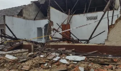 Así quedó la vivienda tras el colapso.