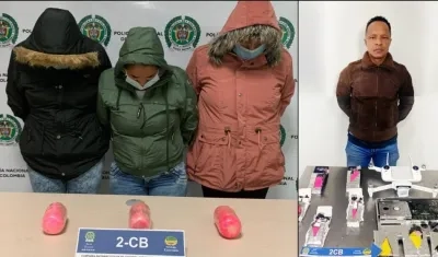 Los capturados transportando drogas sintéticas en Barranquilla y Pereira.