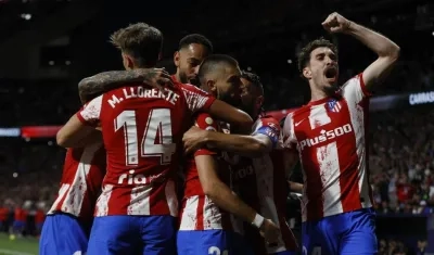 Carrasco celebra el gol del triunfo. 