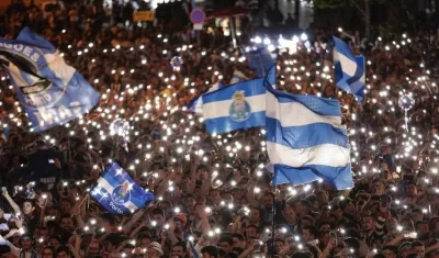 Celebración de los hinchas del Porto. 