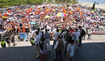 El candidato Gustavo Petro en Ciénaga.