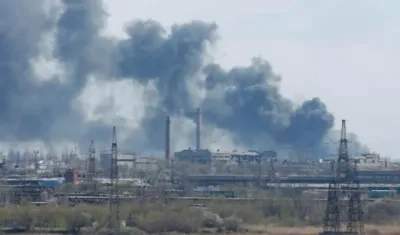 La planta de acero de Azovstal.