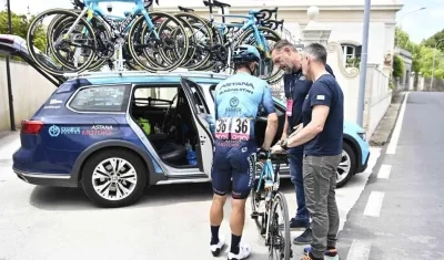 El ciclista colombiano Miguel Ángel 'Supermán' López.