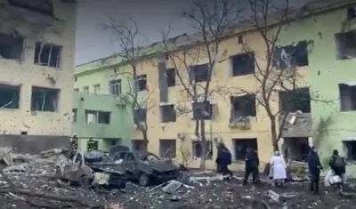 Imagen del hospital de Mariúpol.