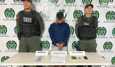 Javier Fernando Miranda Benavides, capturado.