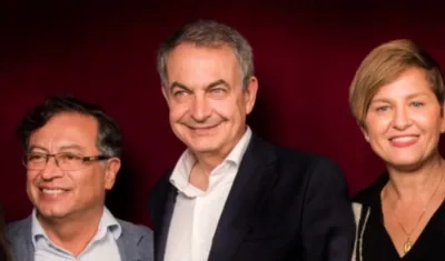 Gustavo Petro, José Luis Rodríguez Zapatero y Verónica Alcocer.