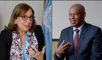 Verónica Simán y Harold Robinson, funcionarios del Fondo de Población de Naciones Unidas (UNFPA).