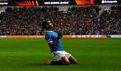 Alfredo Morelos, delantero colombiano. 