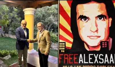 Jorge Rodríguez en México con Gerardo Blyde.