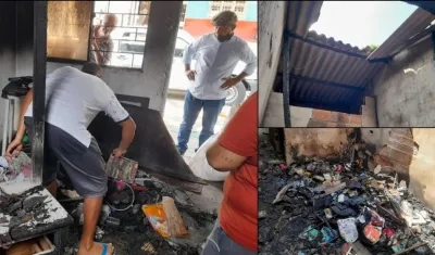 Imágenes de la casa incendiada en el barrio La Sierrita.