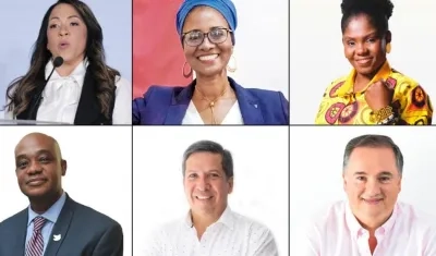 Los candidatos a Vicepresidencia: arriba, Marelen Castillo, Sandra de las Lajas, Francia Márquez. Abajo, Luis G. Murillo, Rodrigo Lara y Carlos Cuartas. 