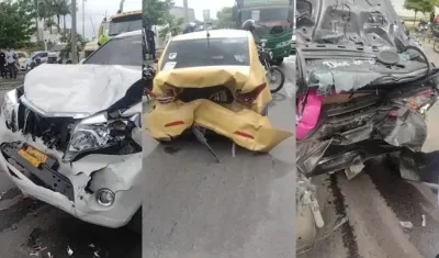 Los tres vehículos implicados en el accidente. 