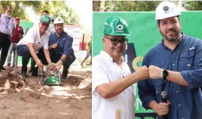 El alcalde de Baranoa, Roberto Celedón, y el director de Prosperidad Social, Pierre García.