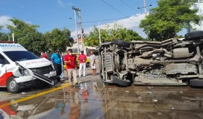 Estado en que quedaron las ambulancias.