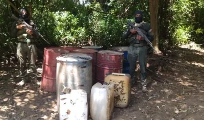 Campamento del narcotráfico en la frontera.