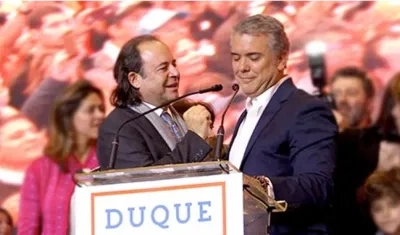El gerente de la campaña Luis Guillermo Echeverri y el Presidente Iván Duque.