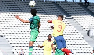 Tomás Ángel, delantero de Colombia. 