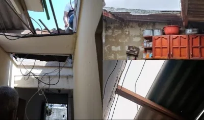 Viviendas destechadas en el barrio La Luz. 