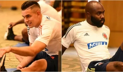 Rafael Santos Borré y Éder Álvarez Balanta. 