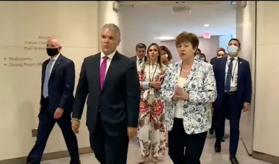 Iván Duque y Kristalina Georgieva.