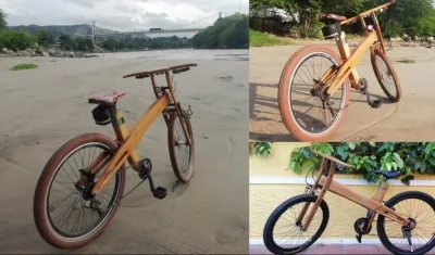 Bicicleta de madera. 
