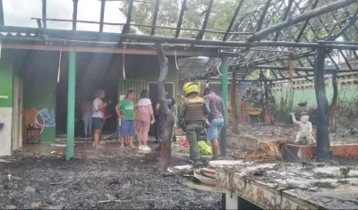 Estado en que quedó el restaurante.