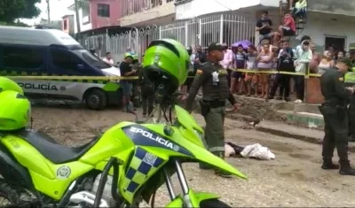 Lugar donde fueron halladas las piernas humanas en Los Laureles. 