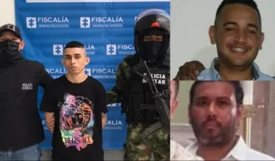 Carlos Alberto Caamaño González (izquierda) y las dos víctimas Hernán Urbano Guerra Vaquero y Luis Ángel Pana Andrioly.