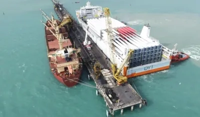 Zona de descargue en Puerto Brisa.