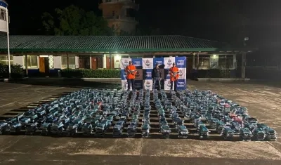 Cocaína incautada por la Armada Nacional. 