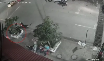 Momento del triple asesinato.