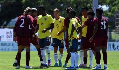 Jugadores de Colombia y Venezuela. 
