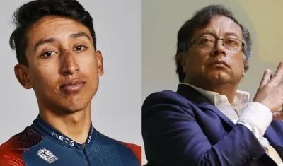 Egan Bernal y Gustavo Petro.