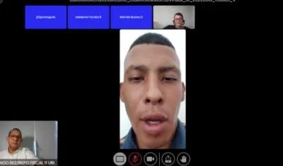 Aspecto de la audiencia virtual contra César David Covas Rivera.