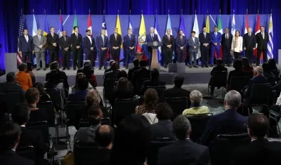 Imagen de los mandatarios.