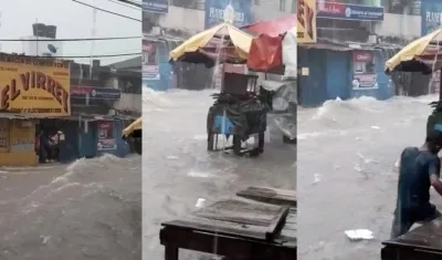 Imágenes de la fuerte lluvia que cayó hoy.